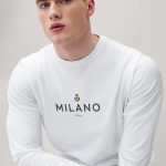 Milano Flag, Long Sleeve Μπλούζα σε Λευκό Χρώμα