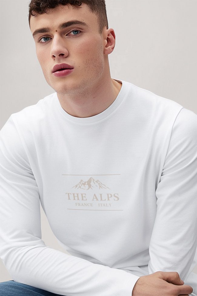 Alps France Italy, Long Sleeve Μπλούζα σε Λευκό Χρώμα