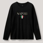 Napoli, Long Sleeve Μπλούζα σε Μαύρο Χρώμα