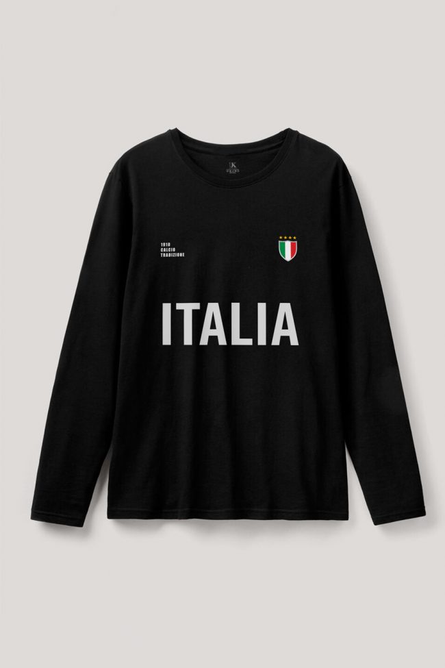 Italia Bold, Long Sleeve Μπλούζα σε Μαύρο Χρώμα