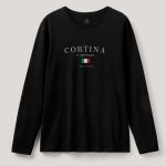 Cortina Ski Club, Long Sleeve Μπλούζα σε Μαύρο Χρώμα