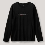 Monaco Calligraphy, Long Sleeve Μπλούζα σε Μαύρο Χρώμα