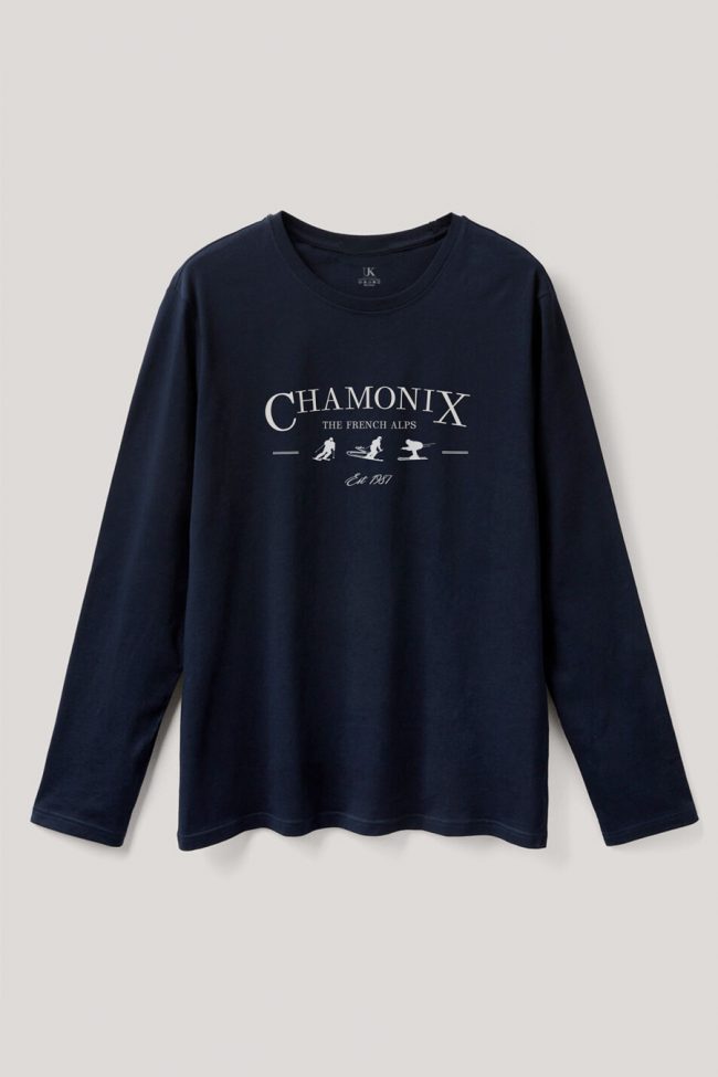 Chamonix French Alps, Long Sleeve Μπλούζα σε Μπλε Χρώμα