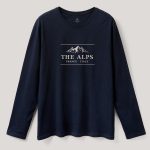 Alps France Italy, Long Sleeve Μπλούζα σε Μπλε Χρώμα