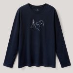 Dog High Five, Long Sleeve Μπλούζα σε Μπλε Χρώμα