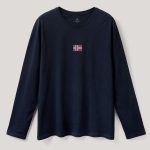 Norwegian Flag Centered, Long Sleeve Μπλούζα σε Μπλε Χρώμα