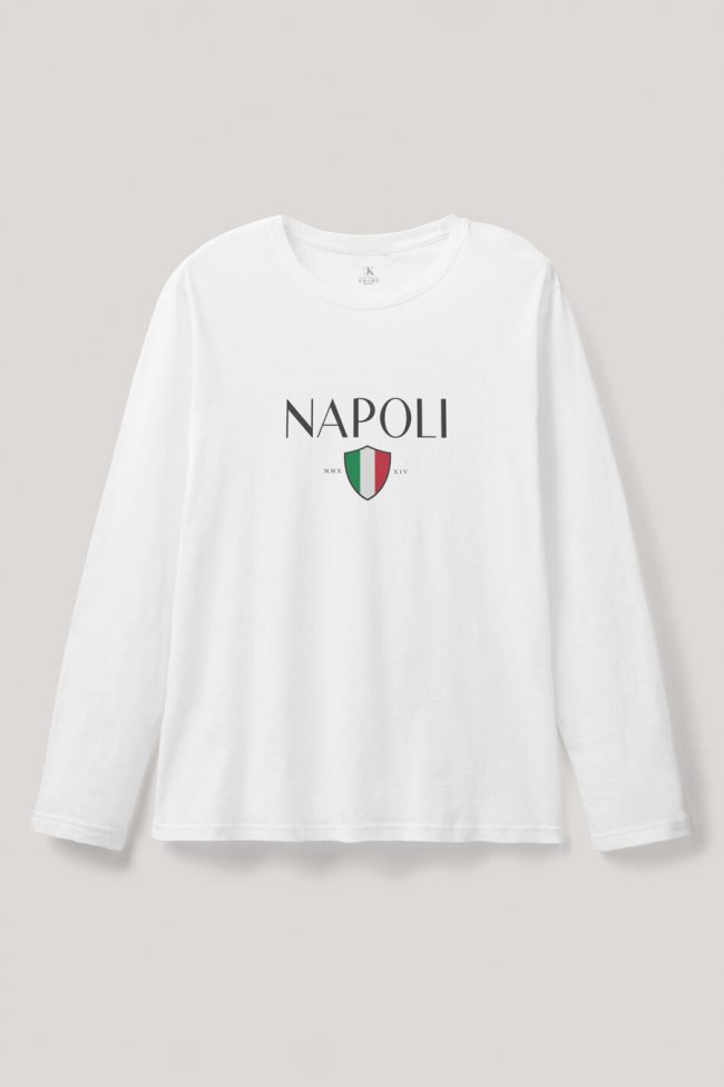 Napoli, Long Sleeve Μπλούζα σε Λευκό Χρώμα