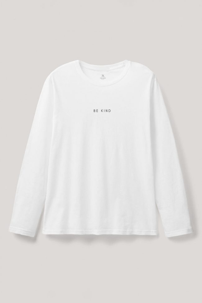 Be Kind, Long Sleeve Μπλούζα σε Λευκό Χρώμα