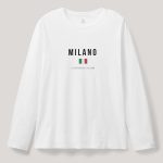 Milano La Repubblica, Long Sleeve Μπλούζα σε Λευκό Χρώμα