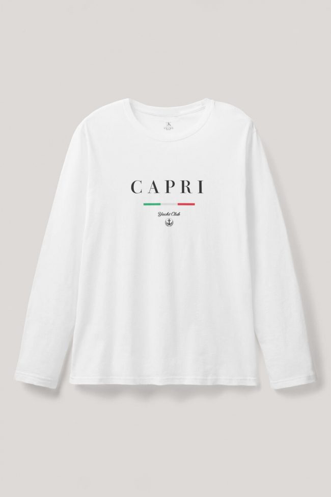 Capri Yacht Club, Long Sleeve Μπλούζα σε Λευκό Χρώμα
