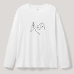 Dog High Five, Long Sleeve Μπλούζα σε Λευκό Χρώμα