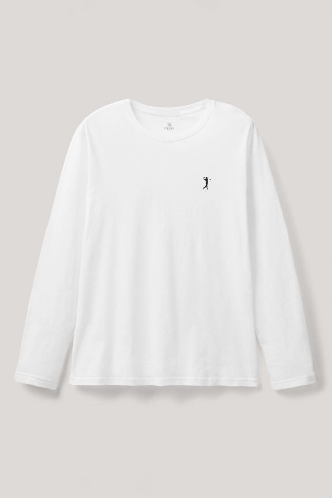Golf Swing Logo, Long Sleeve Μπλούζα σε Λευκό Χρώμα