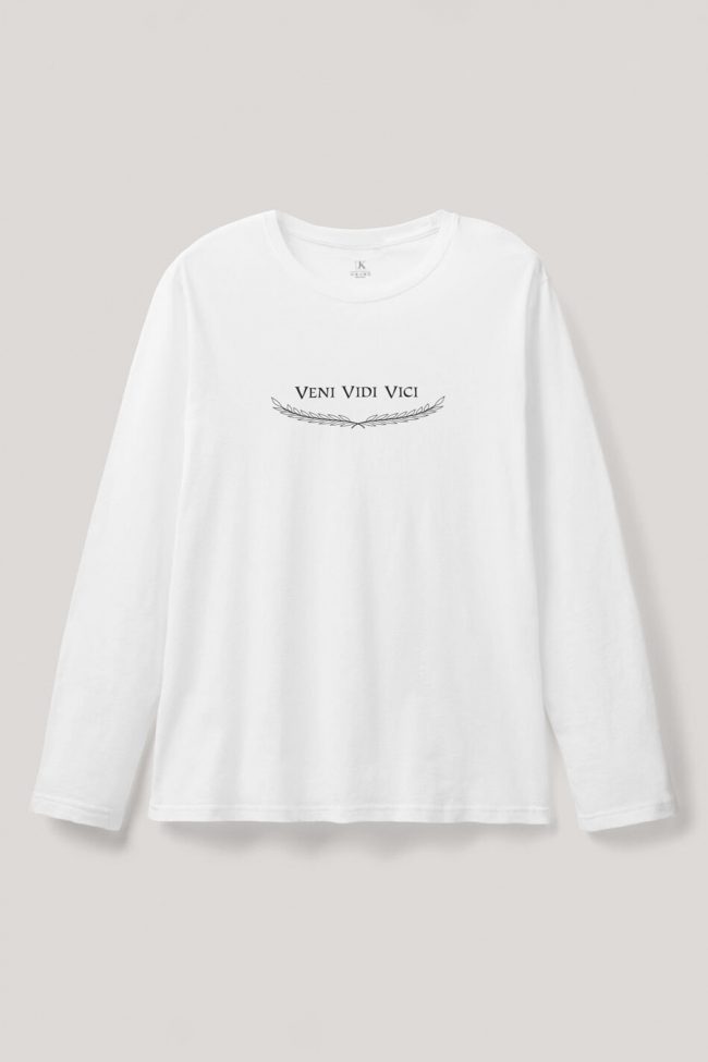 Veni Vidi Vici, Long Sleeve Μπλούζα σε Λευκό Χρώμα