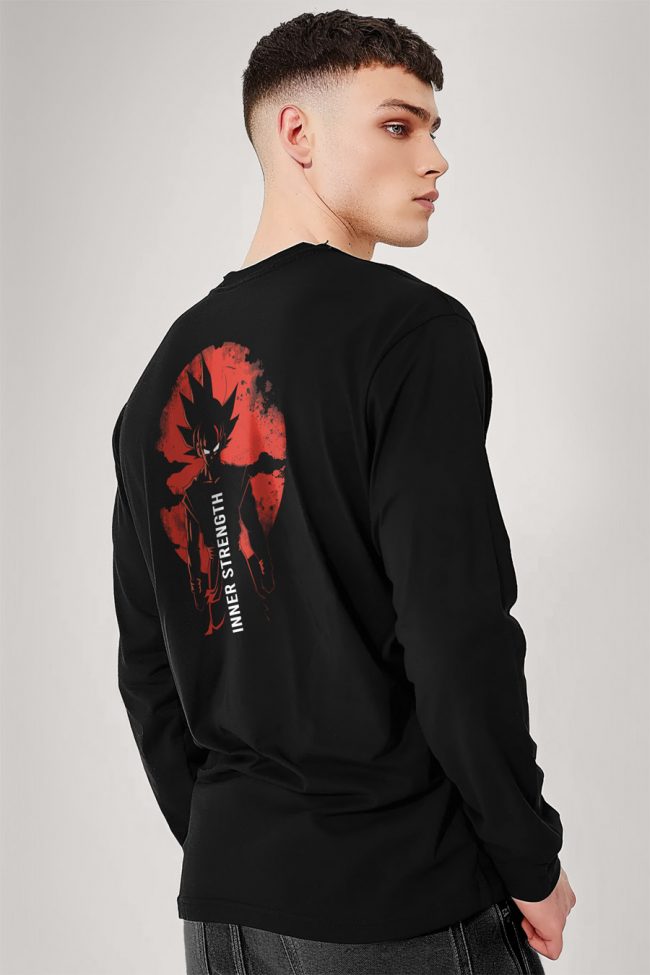 Saiyan Inner Strength, Long Sleeve Μπλούζα σε Μαύρο Χρώμα