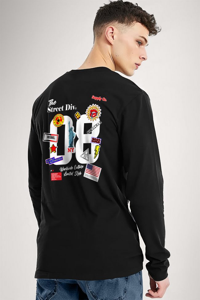The Street Div, Long Sleeve Μπλούζα σε Μαύρο Χρώμα