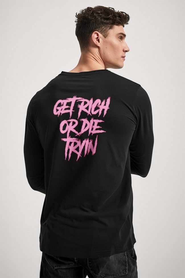 Get Rich, Long Sleeve Μπλούζα σε Μαύρο Χρώμα