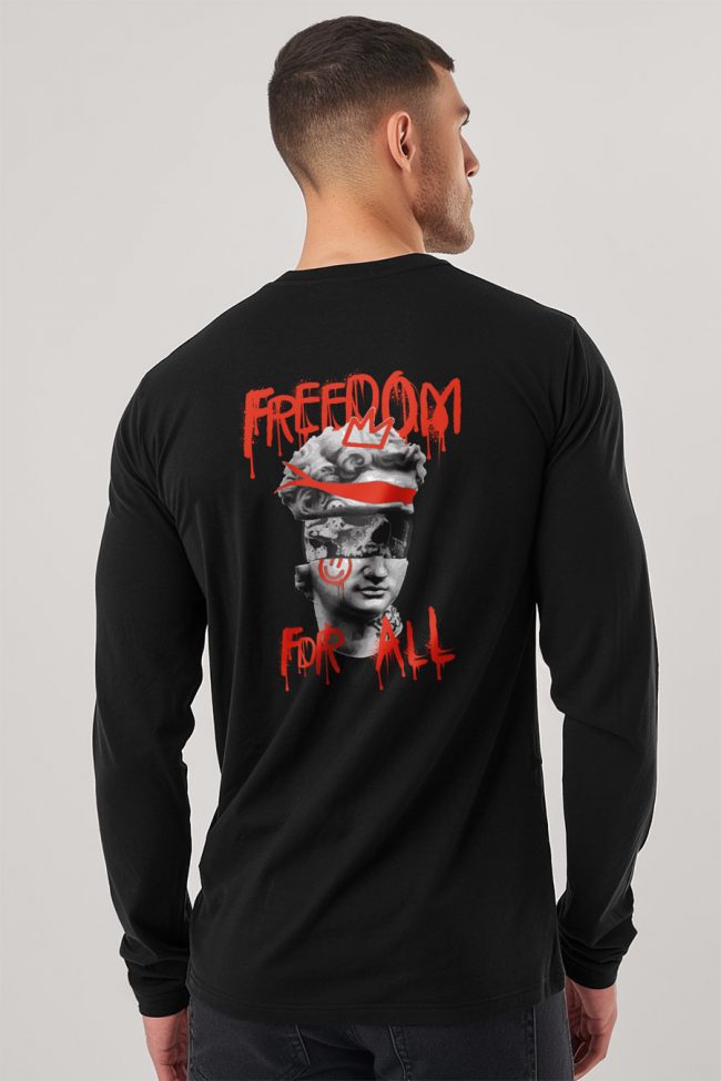 Freedom For All, Long Sleeve Μπλούζα σε Μαύρο Χρώμα