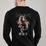 Kanagawa, Long Sleeve Μπλούζα σε Μαύρο Χρώμα