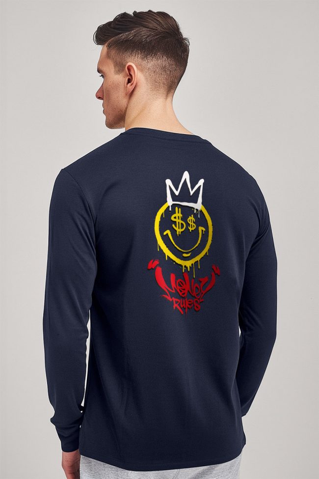 Money Rules, Long Sleeve Μπλούζα σε Μπλε Χρώμα
