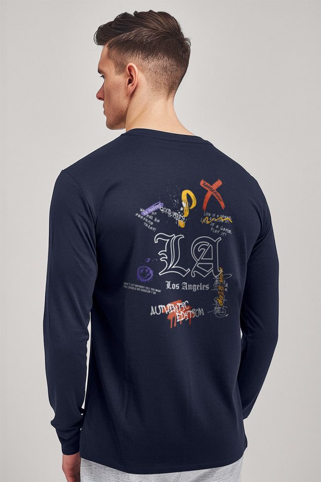 Authentic Los Angeles, Long Sleeve Μπλούζα σε Μπλε Χρώμα