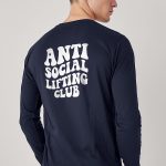 Antisocial Lifting Club, Long Sleeve Μπλούζα σε Μπλε Χρώμα