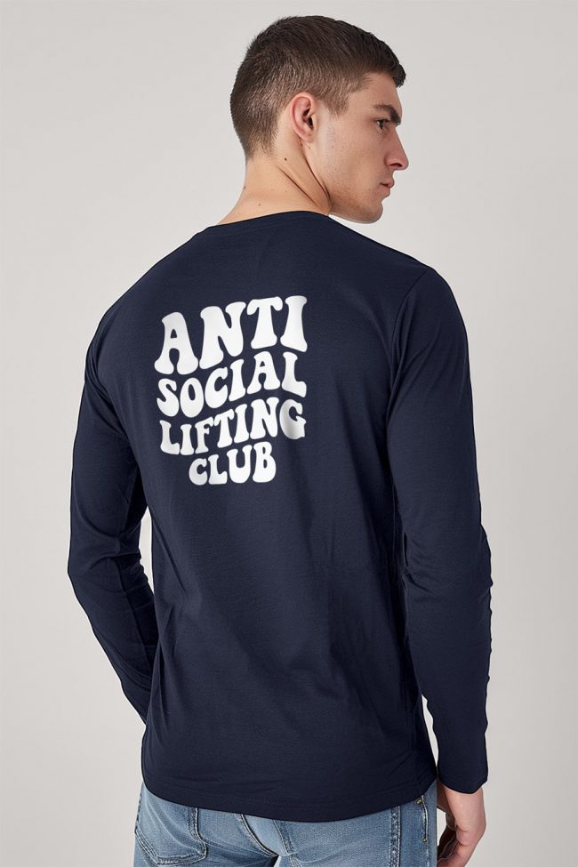 Antisocial Lifting Club, Long Sleeve Μπλούζα σε Μπλε Χρώμα
