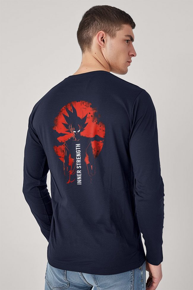 Saiyan Inner Strength, Long Sleeve Μπλούζα σε Μπλε Χρώμα