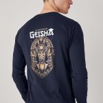 Japanese Geisha, Long Sleeve Μπλούζα σε Μπλε Χρώμα