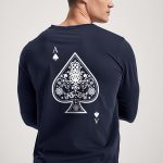 Gothic Ace, Long Sleeve Μπλούζα σε Μπλε Χρώμα