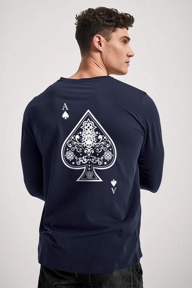 Gothic Ace, Long Sleeve Μπλούζα σε Μπλε Χρώμα