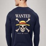 Wanted Dead Or Alive, Long Sleeve Μπλούζα σε Μπλε Χρώμα