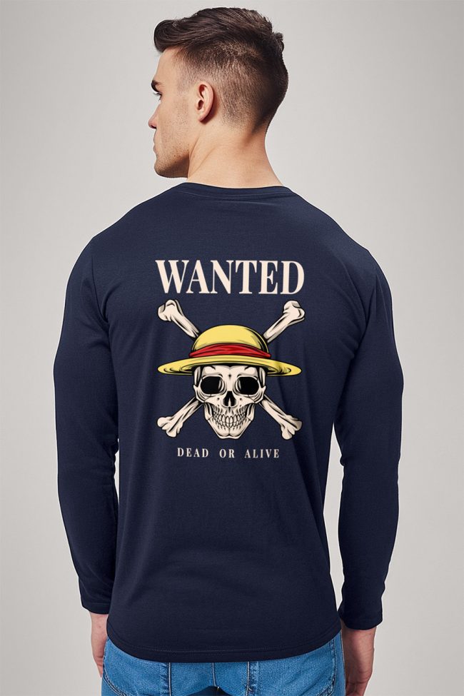 Wanted Dead Or Alive, Long Sleeve Μπλούζα σε Μπλε Χρώμα