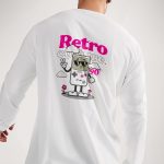90S Retro Culture, Long Sleeve Μπλούζα σε Λευκό Χρώμα