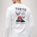 Japanese Sunset, Long Sleeve Μπλούζα σε Λευκό Χρώμα