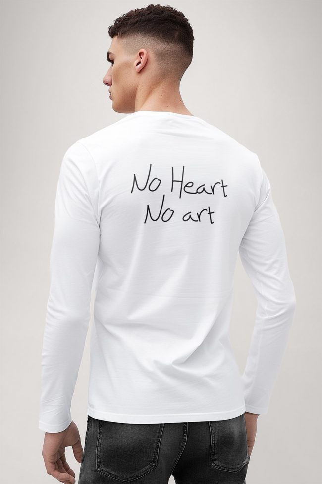 No Heart No Art, Long Sleeve Μπλούζα σε Λευκό Χρώμα