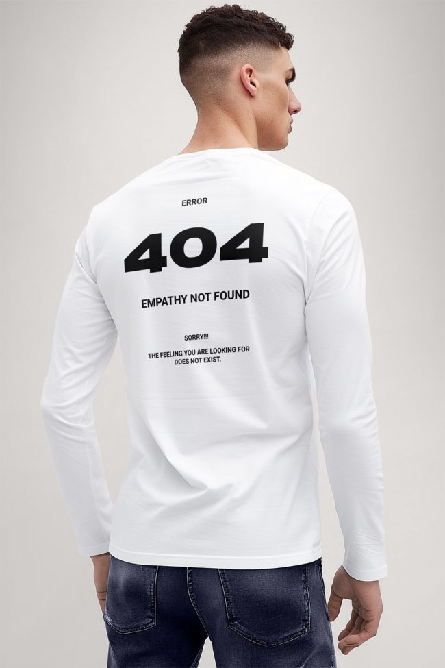 Empathy Not Found, Long Sleeve Μπλούζα σε Λευκό Χρώμα