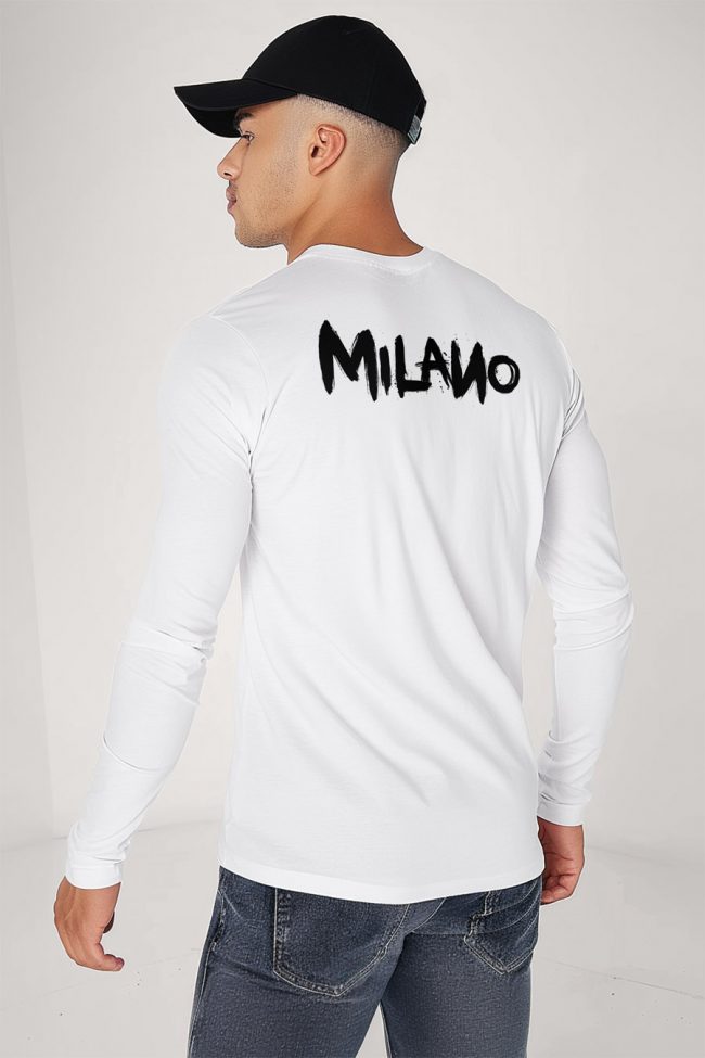 Milano, Long Sleeve Μπλούζα σε Λευκό Χρώμα
