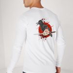 Ninja Cat Mask, Long Sleeve Μπλούζα σε Λευκό Χρώμα
