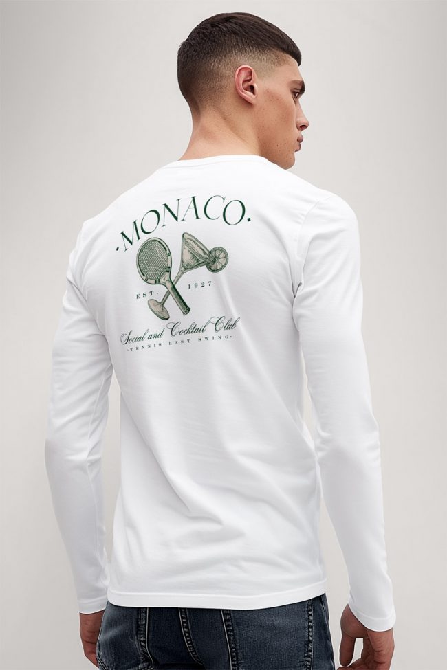 Monaco Cocktail Club, Long Sleeve Μπλούζα σε Λευκό Χρώμα