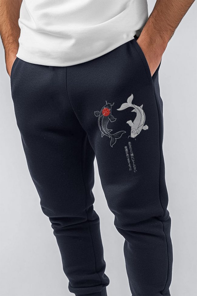 Yin Yang Koi Fish, Παντελόνι Φόρμας σε Μπλε Χρώμα