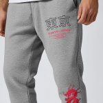 Japanese Dragon, Παντελόνι Φόρμας σε Γκρι Χρώμα