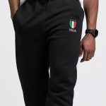 Italia Bold, Παντελόνι Φόρμας σε Μαύρο Χρώμα