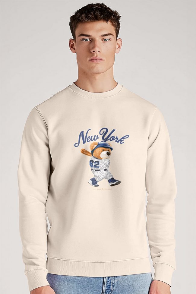 Baseball Teddy, Φούτερ σε Εκρού Χρώμα