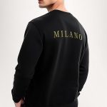 Milano Italy, Φούτερ σε Μαύρο Χρώμα