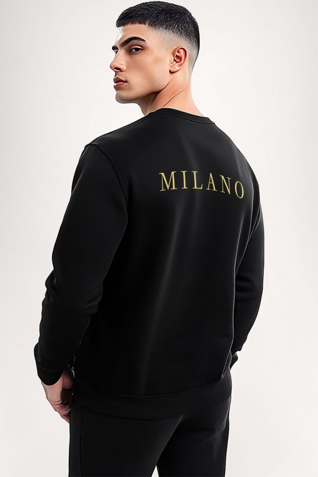 Milano Italy, Φούτερ σε Μαύρο Χρώμα