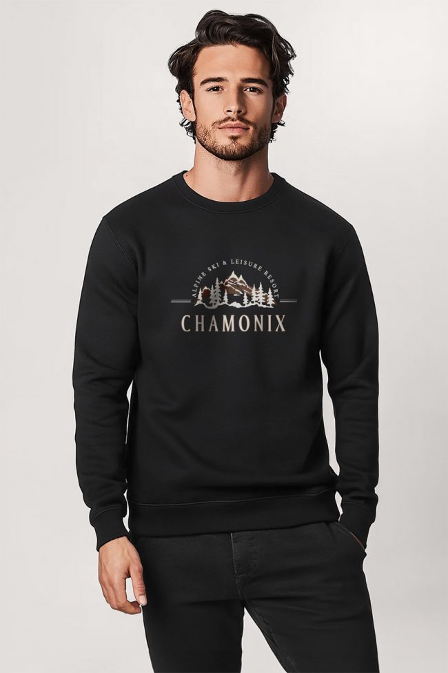 Chamonix Alpine Ski, Φούτερ σε Μαύρο Χρώμα