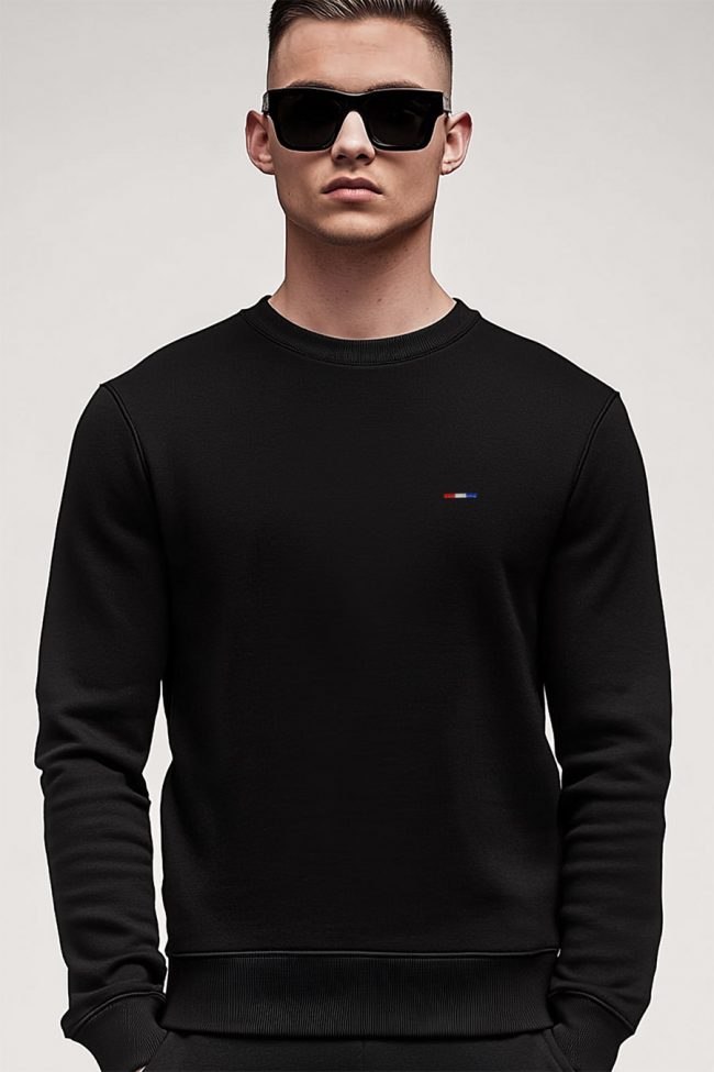 French Stripe, Φούτερ σε Μαύρο Χρώμα
