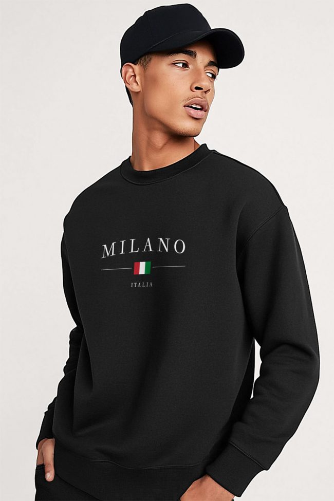 Milano Italia, Φούτερ σε Μαύρο Χρώμα