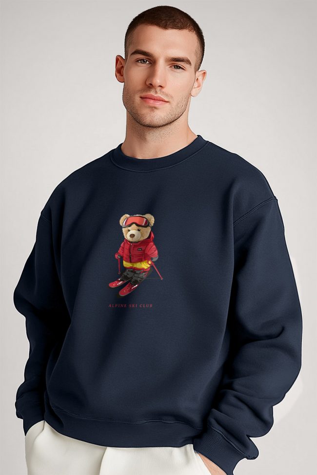 Ski Club Teddy, Φούτερ σε Μπλε Χρώμα