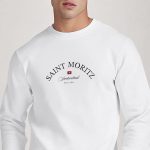 Saint Moritz Switzerland, Φούτερ σε Λευκό Χρώμα